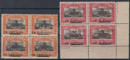 **, * 1908 Mi 162 + 164 Négyestömbök / Blocks Of 4, 1-1 Bélyegen / On 1 Stamp Each "CENTAVO" - Sonstige & Ohne Zuordnung