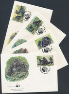 1985 WWF: Gorilla Sor 4 Db FDC-n Mi 1292-1295 - Other & Unclassified