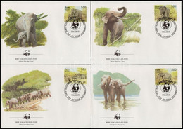 1986 WWF: Ceyloni Elefánt Sor 4 Db FDC-n Mi 753-756 - Altri & Non Classificati