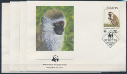 1986 WWF: Majom Sor Mi 184-187 4 Db FDC-n - Other & Unclassified