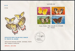 1988 Lepkék Blokk FDC-n, Butterflies Block On FDC Mi 26 - Altri & Non Classificati