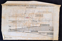 Cca 1910 A Vacuum Oil Company Rt. Szeged-Tisza Pu. Bérelt Rakterület Helyszínrajza, 1:1000, Vászon, Foltos + 1938 Bp. Vá - Unclassified