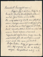 1939. Nov. 13 Simonyi Zsigmondné, Simonyi Zsigmond (1853-1919) Nemzetközi Hírű Nyelvész Feleségének Kondoleáló Levele Ge - Unclassified