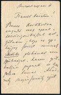 1901 Berczik Árpád (1842-1919) Novellista, Színműíró, MTA Tag Autográf Levele Gerő Ödön (1863-1939) Esztétának, Tisztelt - Altri & Non Classificati