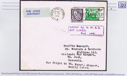 Ireland Airmail 1946 Irish Acceptance For First Flight Penzance To Scilly Isles, Cover From Dublin - Posta Aerea