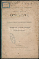 Cca 1874. A Vallás és Közoktatási M. Kir. Minister Rendelete, A Budapesti Kir. Tud. Egyetem Jog- és Államtudományi Karán - Unclassified