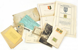 Cca 1900 Kis Vegyes Papírrégiség Tétel, Benne Fotók, Okmányok, Reklámok - Unclassified