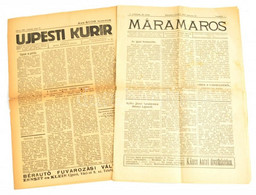 1914-1926 Máramaros, 1914. Márc. 22., I. évf. 24. Sz., A Széleken Felvágott, 4 P.+Ujpesti Kurír, 1926. Máj. 20., Szerk.: - Unclassified