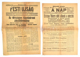 1918 A Nap XV. évfolyam 130. Számának Címlapja, Szakadásokkal, Ragasztott + 1931 Pesti Újság V. évfolyam 13. Szám, Szaka - Unclassified