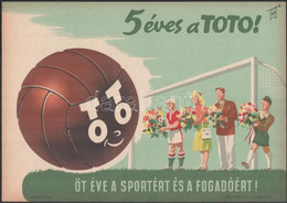 Villamosplakát: 5 éves A TOTO! Öt éve A Sportért és Fogadóért, Focipálya, Kapu, 33,5×24 Cm - Andere & Zonder Classificatie