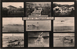 ! Ansichtskarte Gruß Aus Der Fliegerstadt Gotha, Flugzeuge, Doppeldecker, Waterplanes, Wasserflugzeuge - 1914-1918: 1st War