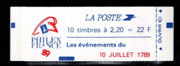 France Carnet 2376 C12 Liberte De Delacroix 10 Juillet 1789 Fermé - Usados Corriente
