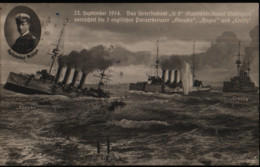 Unterseeboot U9, Kapitänleutnant Weddigen, Panzerkreuzer Aboukir, Deutsche Kaiserliche Marine, Danzig, Postkarte, WKI - Guerra 1914-18