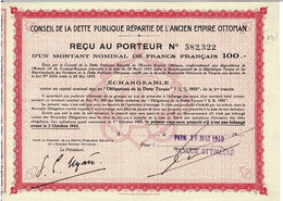 Titre Ancien - Conseil De La Dette Publique Répartie De L'Ancien Empire Ottoman - Titre De 1940 - - M - O