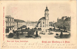T2/T3 1900 Maribor, Marburg; Dom Und Franz Josef-Platz / Cathedral, Square. Verlag Ferd. Weitzinger Photograph. (EK) - Ohne Zuordnung