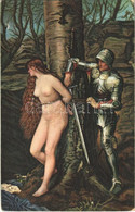 ** T2/T3 The Knight Errant. Erotic Nude Lady Art Postcard. Stengel S: Millais - Ohne Zuordnung