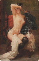 ** T2/T3 Premiere Pose / "The First Pose" Erotic Nude Lady Art Postcard. Paul Heckscher Imp. 143. S: M. Gallelli (kopott - Ohne Zuordnung