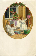 ** T1 Children Christmas Greeting Art Postcard. M. M. Nr. 1206. Litho - Non Classificati