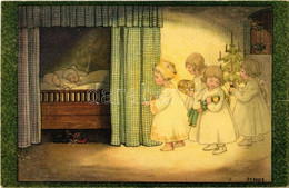 ** T1 Children Christmas Greeting Art Postcard. M. Munk Wien Nr. 1177. Litho S: P. Ebner - Non Classificati