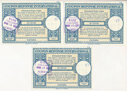 Kanada 1961. 15c "Nemzetközi Válaszdíjszelvény" (3x) T:I Canada 1961. 15 Cents "International Reply Coupon" (3x) C:UNC - Ohne Zuordnung