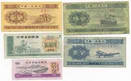 Kína 5db Klf Szükségpénz, Közte 1953. 3db Klf Rizsjegy T:III China 5pcs Of Diff Necessity Notes, With 1953. 3pcs Of Diff - Ohne Zuordnung