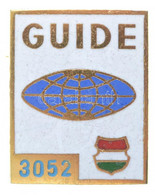 ~1965. "GUIDE (Idegenvezető)" Zománcozott Szolgálati Jelvény, "3052"-es Sorszámmal (28x23mm) T:1- - Unclassified