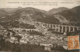 CPA FRANCE 06 " L'Escarène, Vue Générale Et Le Viaduc" - L'Escarène