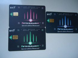 UNITED  KINGDOM  USED CARDS SET  3 CINEMA FIFTH ELEMENT  2 SCAN - Autres & Non Classés