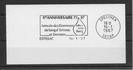 Thème Santé - Médecine - Estissac - Flamme Secap SPECIMEN - TB - Medizin