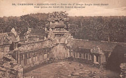 ¤¤  -  CAMBODGE  -  ANGKOR-VAT  -  Cours Du 2e étage Angle Nord-Ouest - Vue Prise Du Haut Du Grand Escalier       -  ¤¤ - Cambogia