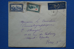 R16 MAROC BELLE LETTRE 1939 RABAT POUR PARIS FRANCE +SURCHARGE+ AFFRANCH INTERESSANT - Briefe U. Dokumente