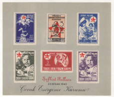 TURKEY,TURKEI,TURQUIE ,TURKISH SOCIETY FOR THE PROTECTION CHILDREN SOUVENIR SHEET ,CHILDREN FESTIVAL,1943 - Sonstige & Ohne Zuordnung