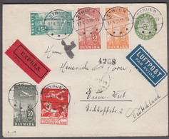 1935. DANMARK. Air Mail 10 + 15 + 20 + 50 øre New LUFTPPOST And 25 øre Old Luftpost O... (Michel 145+) - JF418741 - Airmail