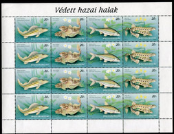 HUNGARY 1997 Fish Sheetlet MNH / **.  Michel 4457-60 - Blocs-feuillets