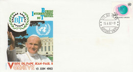 NATIONS UNIES VISITE PAPE JEAN PAUL II GENEVE 1982 - Covers & Documents