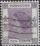 HONG KONG 1954 Queen Elizabeth - 10c - Lilac FU - Gebraucht