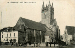 Quimperlé * La Place St Michel * église * Commerce Articles De Ménage DELLIOU * Attelage - Quimperlé