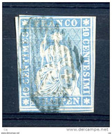 Suisse  :  Yv  27a  ZNr 23Ca  (o)   Papier Moyen ( 0.062 Mm ) , Fil Rouge , Berne 2ème émission - Gebraucht