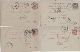 Be - Lot De 10 Cartes Postales - Entier Postal (1900 à 1905) (Narbonne, Chalons, Nice, Cholet, Maubeuge, Trelon, Avignon - Cartoline Precursori