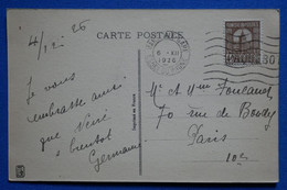 R17 TUNISIE BELLE CARTE 1926 POUR PARIS FRANCE PAR MARSEILLE + CURIOSITE+ AFFRANCH INTERESSANT - Brieven En Documenten