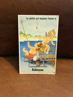 Aubusson * Carte à Système Ancienne Complète * Pêche à La Ligne Enfants Pêcheurs - Aubusson