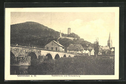 AK Gemünden A.M., Saalebrücke Und Scherenburg - Gemuenden