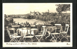 AK Neuburg An Der Donau, Cafe Arco-Schlösschen, Auf Der Terrasse - Neuburg