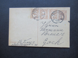 Niederlande 1923 Ganzsache 7 1/5 Cent Mit 3x Zusatzfrankatur Stempel Amsterdam 74 Nach Goch Gesendet - Brieven En Documenten