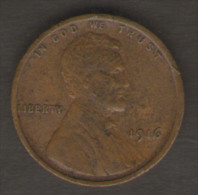 STATI UNITI ONE CENT 1916 - 1909-1958: Lincoln, Wheat Ears Reverse