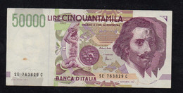 REPUBBLICA ITALIANA 50000 LIRE  BERNINI - SPL  - 2° Tipo Con Macchia - 50.000 Lire