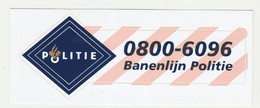 Sticker Politie Banenlijn Politie 0800-6096 - Police & Gendarmerie