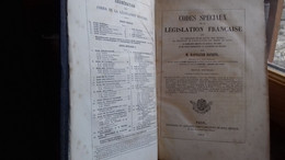 BACQUA Napoléon " Codes Spéciaux De La Législation Française " Imp.DUPONT P.1861(Col1a) - Diritto