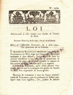 GUIDES DE L'ARMEE DU  MIDI . AOUT 1792 - Décrets & Lois