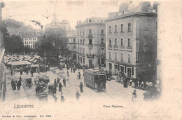 Lausanne Place De La Riponne - Angle Du Vue Peu Fréquent - Tram 1904 - VD Vaud